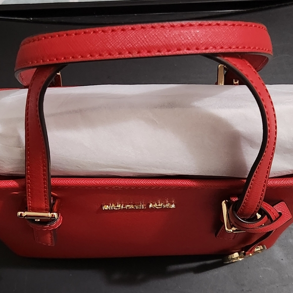 Brand New Michael Kors Jet Set Travel Extra-Small Saffiano Flame Red - Picture 15 of 15